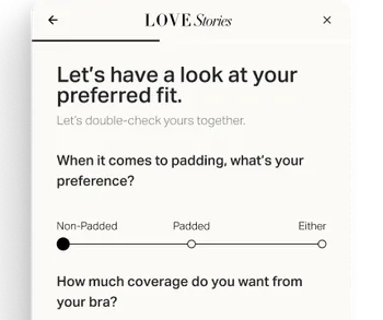 Love Stories uses the Product Finder to help guide customers