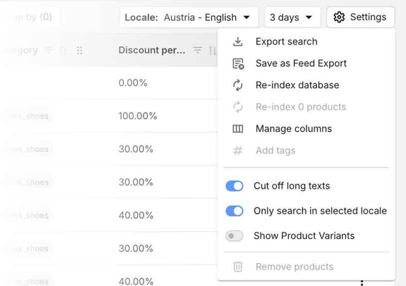 Upstream feed management