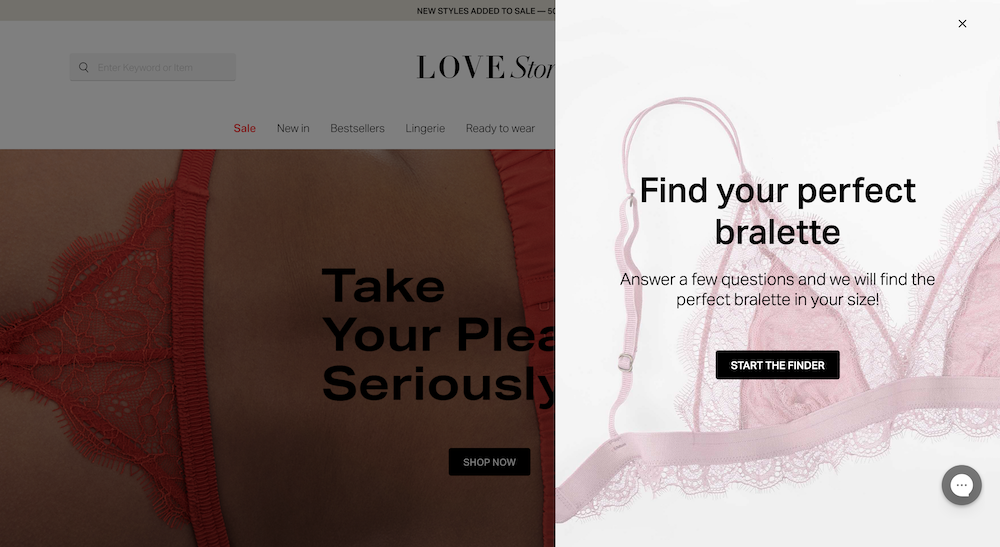 Love Stories Success: 604% Conversion Uplift product finder screenshot