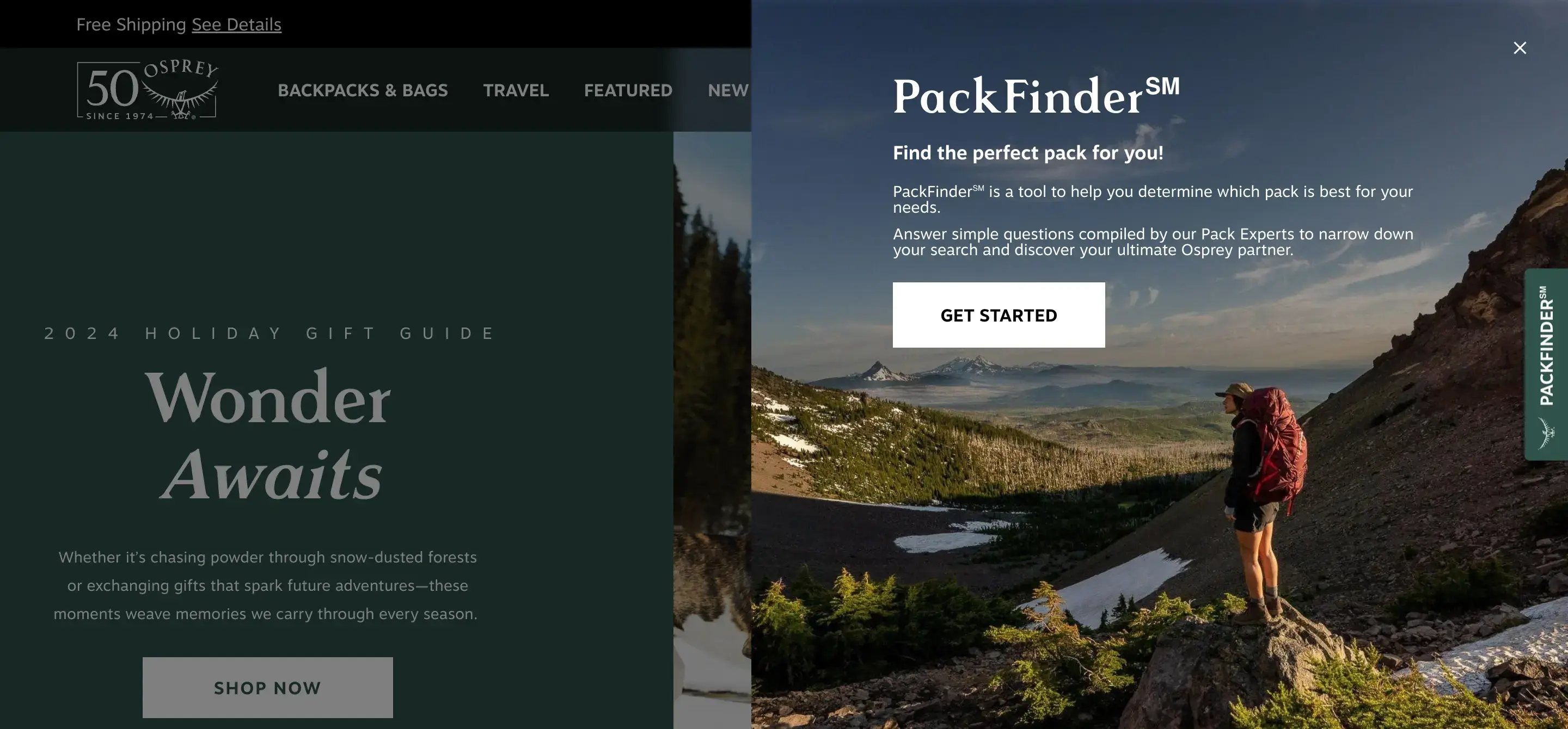 Osprey Success: 5.2x ROI with Product Finder product finder screenshot